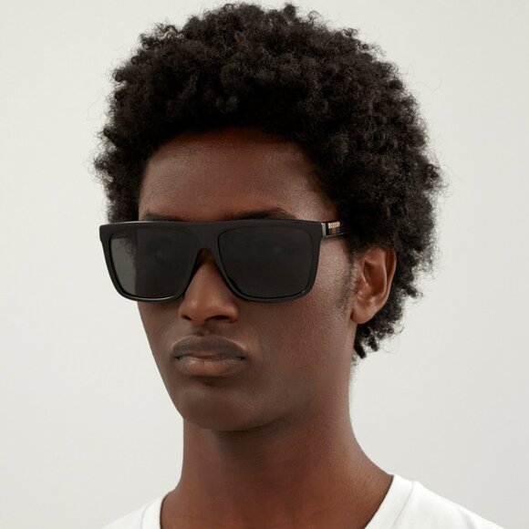 Gucci Men Sunglasses Black Grey Anti-Reflective Rectangle GG0748S 001 NEW - Picture 8 of 11